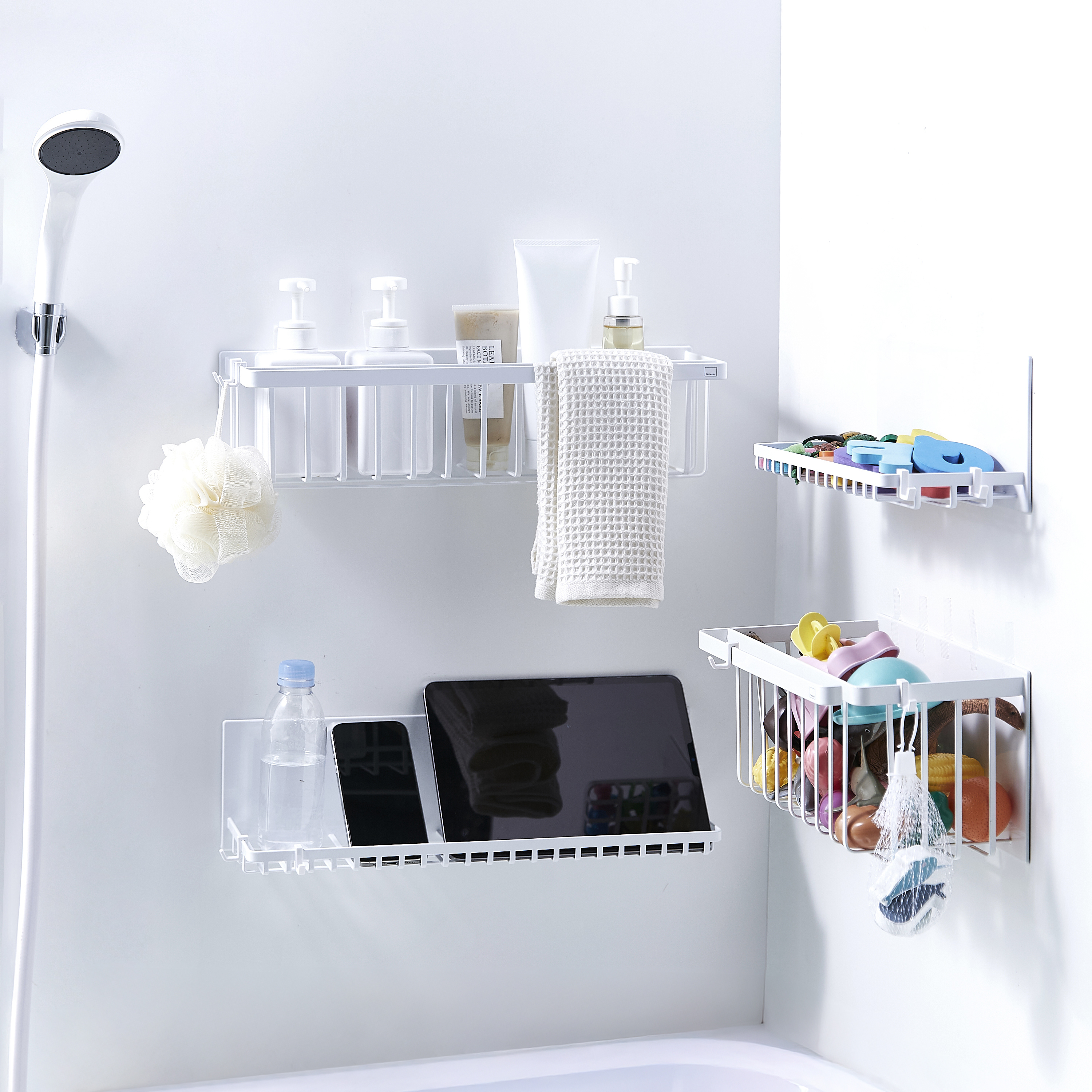 【タワー/tower】【ベルメゾンオリジナル】マグネットで取り付けられるバスルームバスケット