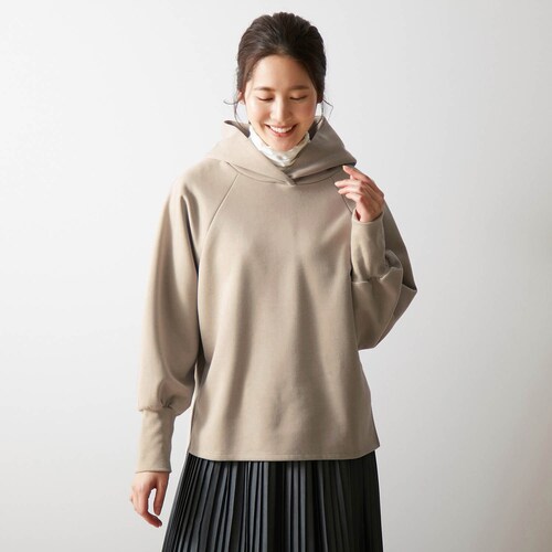 コットン混ダンボールきれいめ大人パーカ 【S～3L】 ＜キャメルのみ＞