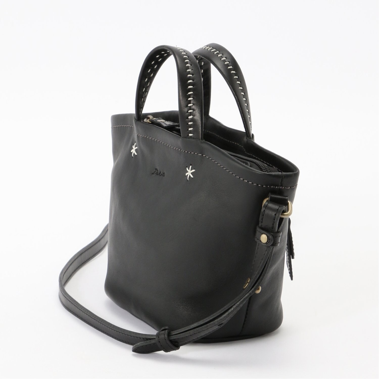 【牛革】ステッチワーク2WAYショルダーバッグ