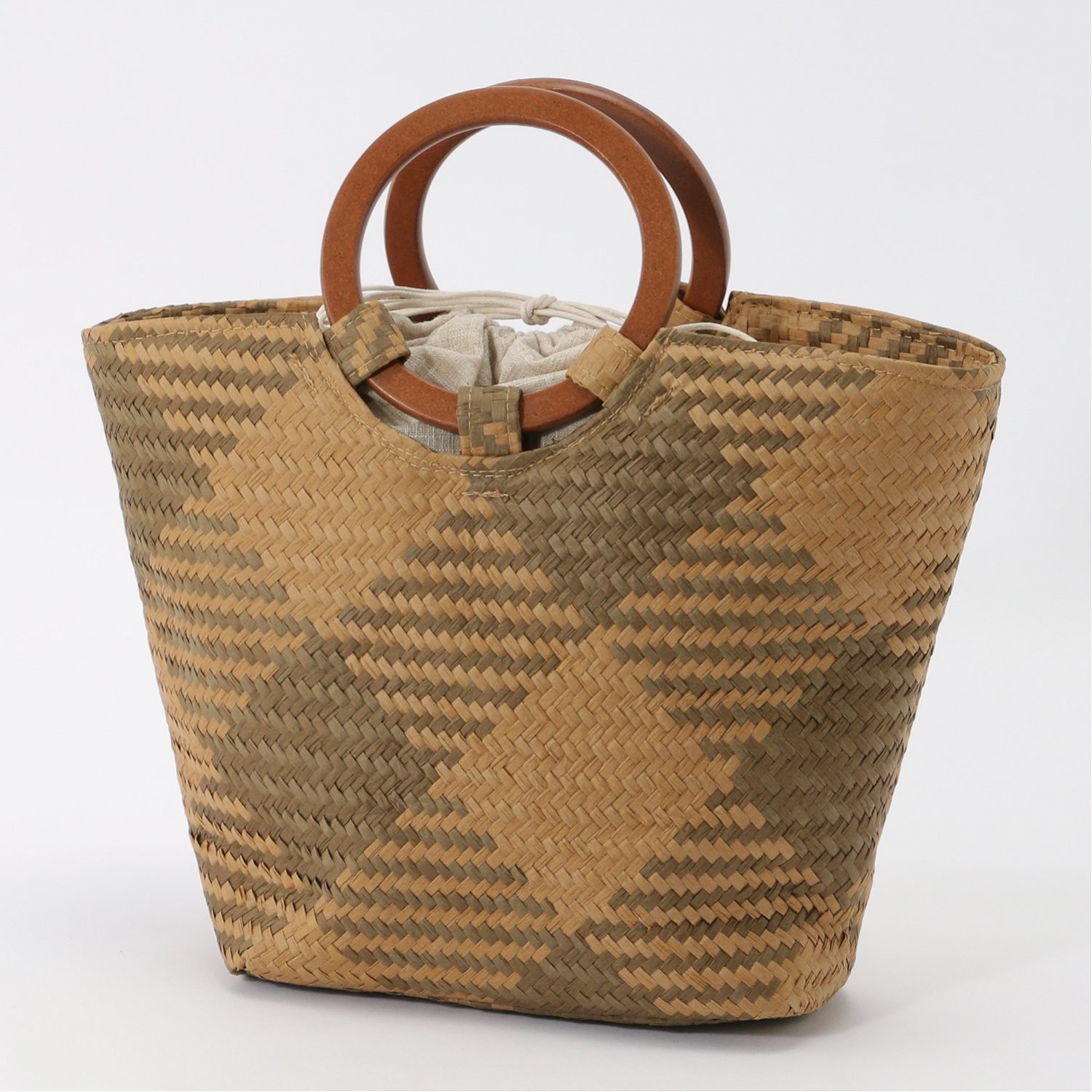 ケイトスペード kate spade カゴバッグ ブラック×ナチュラル 【高い素材】