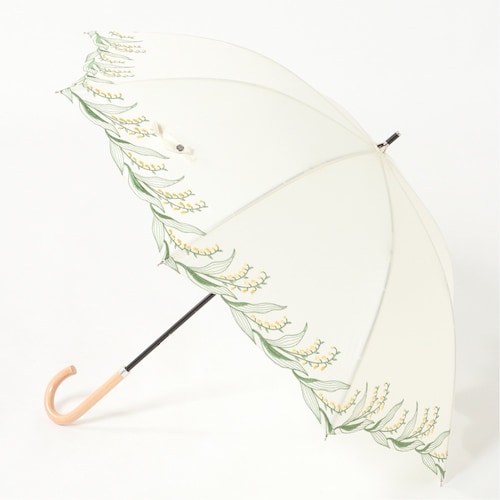 【5月23日までタイムセール】 スズラン刺繍の晴雨兼用長傘 【UV対策】