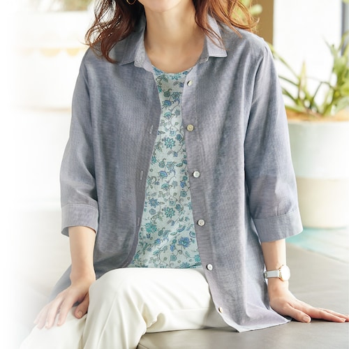 綿シルクブラウスジャケット