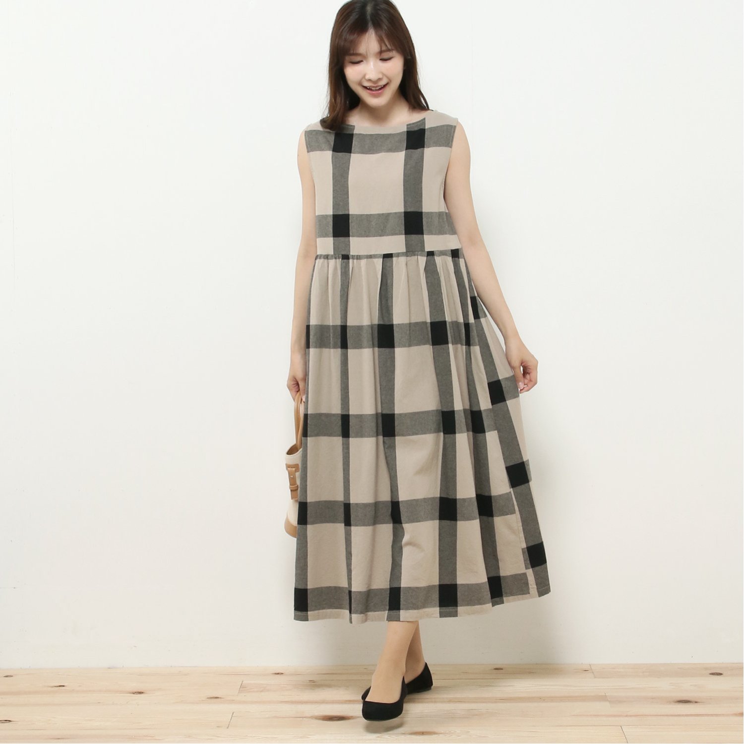 綿オックスチェックワンピース ディージーワイ D G Y 通販のベルメゾンネット