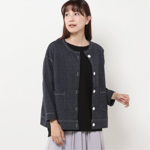 【3月31日(金)販売終了】 クルーネックポケ付きカーディガン