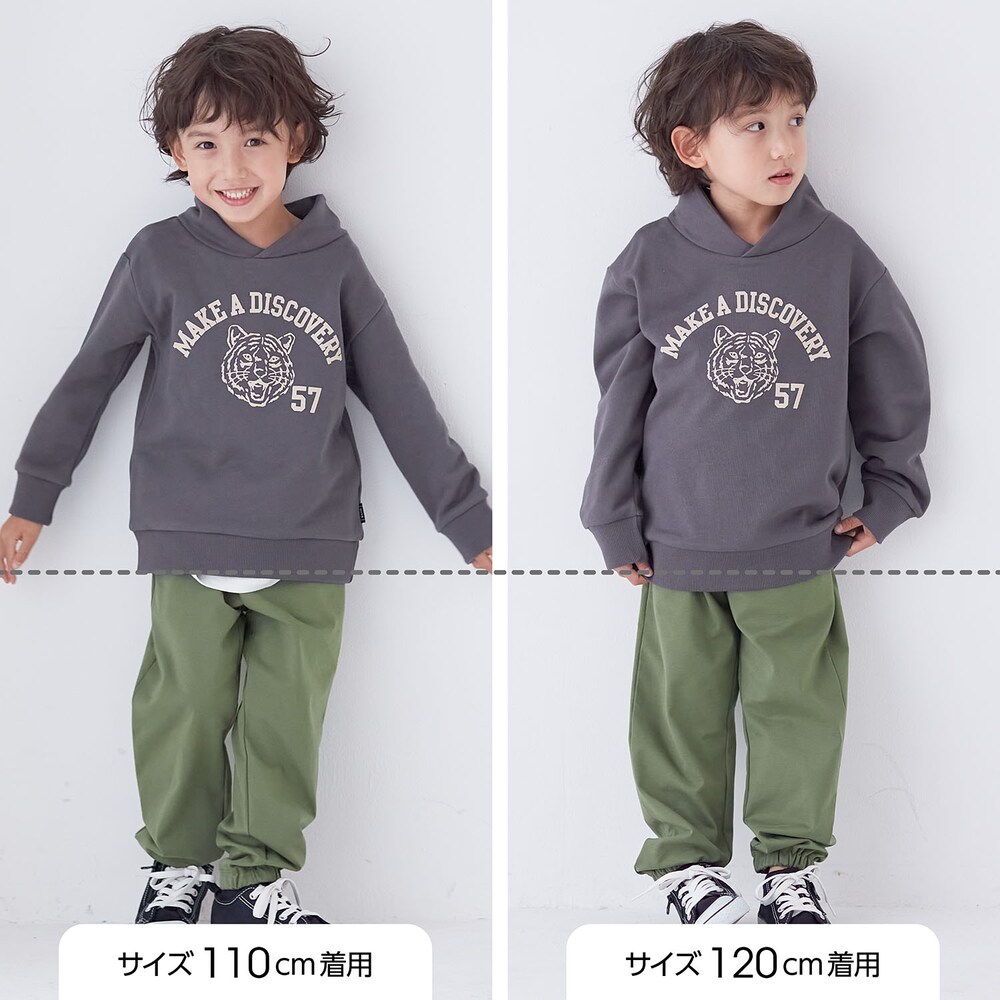 サイズ別着用比較／モデル身長107cm