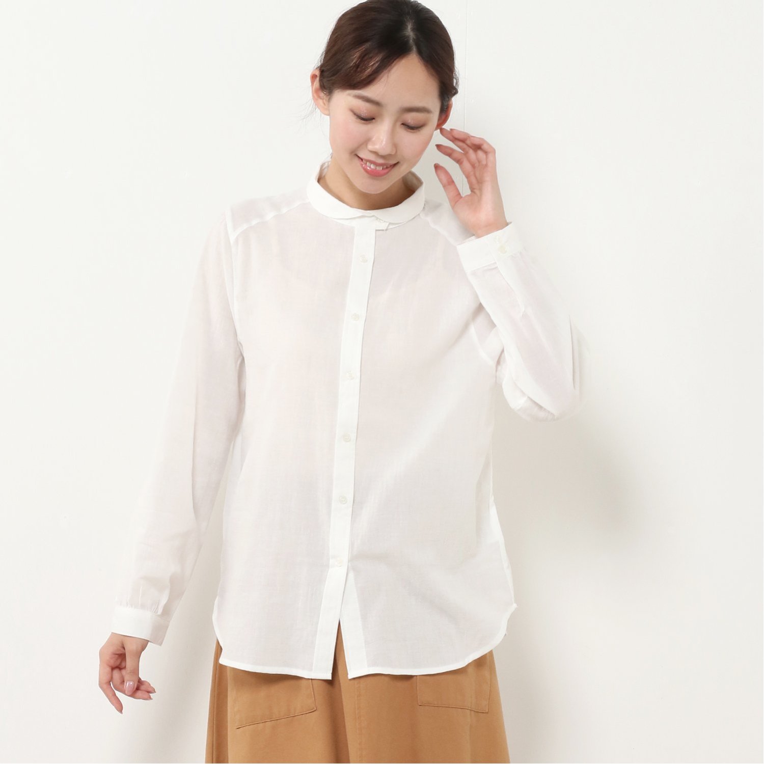 ラウンドネック ブラウスの通販 通販のベルメゾンネット ラウンドネック ブラウスの通販 通販のベルメゾンネット