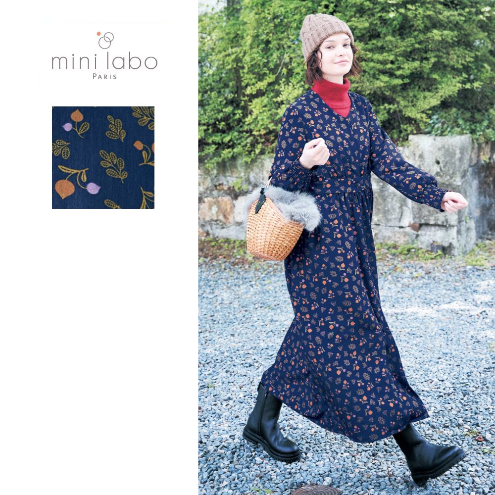 【ミニラボ/mini labo】しわになりにくいロングブラウスワンピース/ほおずき 「ミニラボ」 【ミニラボ/mini labo】しわになりにくいロングブラウスワンピース/ほおずき 「ミニラボ」