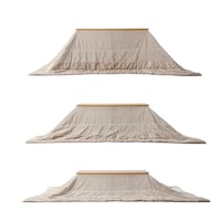 専用のこたつ布団(約240×280cm)セット時/幅120cm※それぞれの高さで使用した時のイメージ