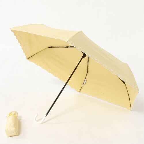 折り畳み晴雨兼用傘シャンブレーエンブロイダリー