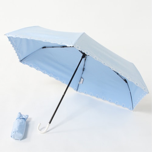 折り畳み晴雨兼用傘シャンブレーエンブロイダリー