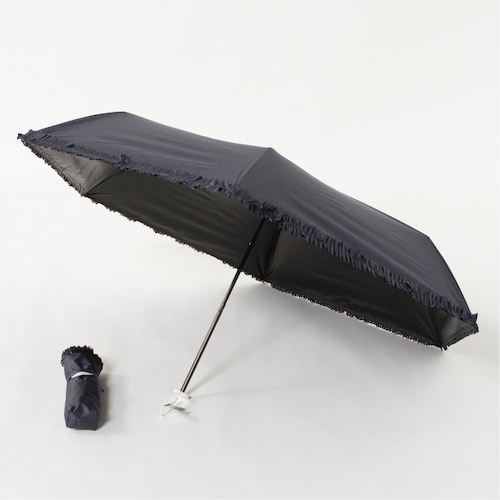 軽量折り畳み晴雨兼用傘 プレーンフリル