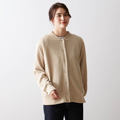 ニットライクカットソーカーディガン【汚れにくい】 ＜パールホワイトのみ＞