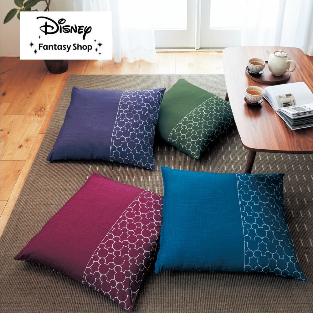 【ディズニー/Disney】来客用にもぴったりな座布団カバー4色セット「ミッキーモチーフ」 【ディズニー/Disney】来客用にもぴったりな座布団カバー4色セット「ミッキーモチーフ」