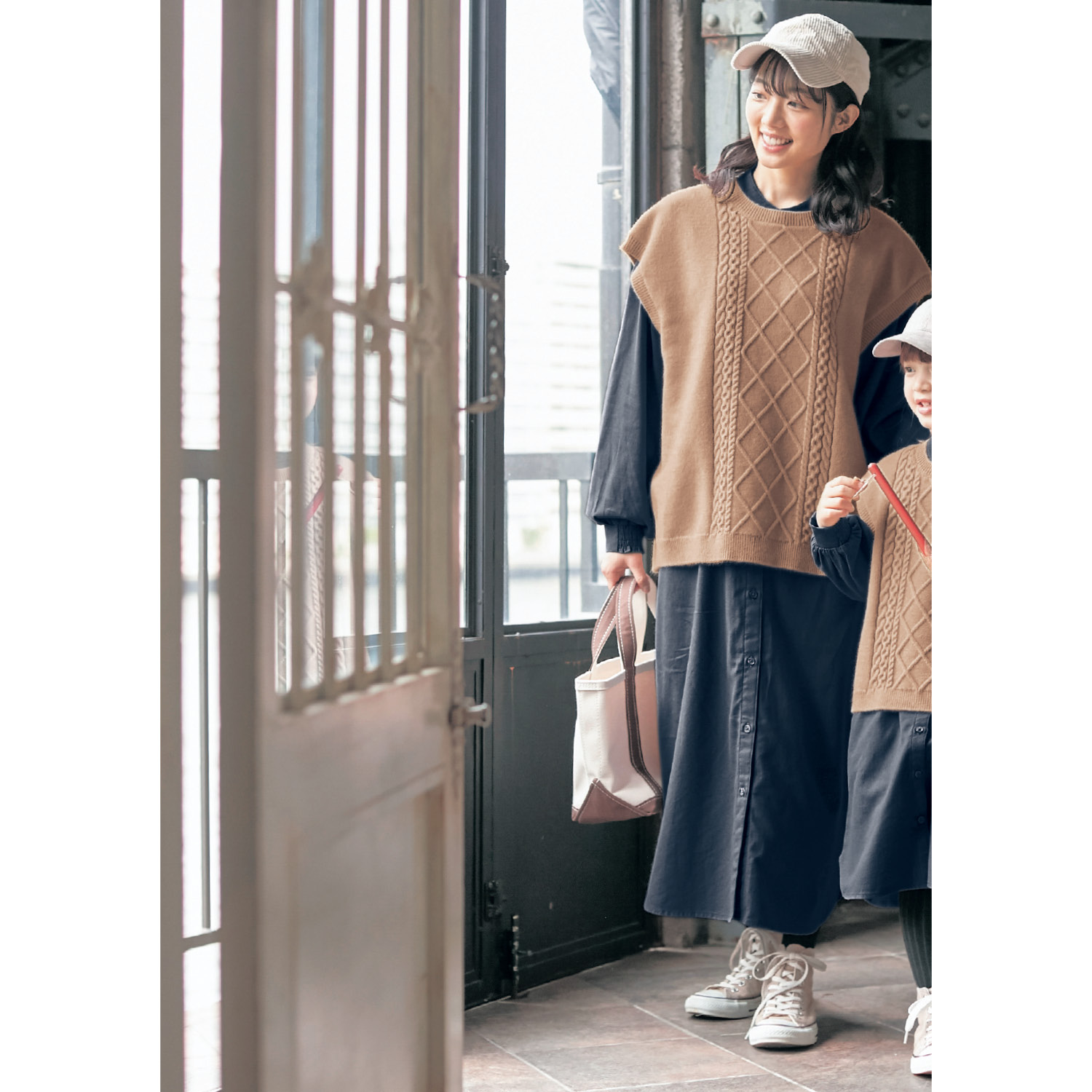 親子でリンクレディースニットベスト ワンピースセット 通販のベルメゾンネット 親子でリンクレディースニットベスト ワンピースセット 通販のベルメゾンネット