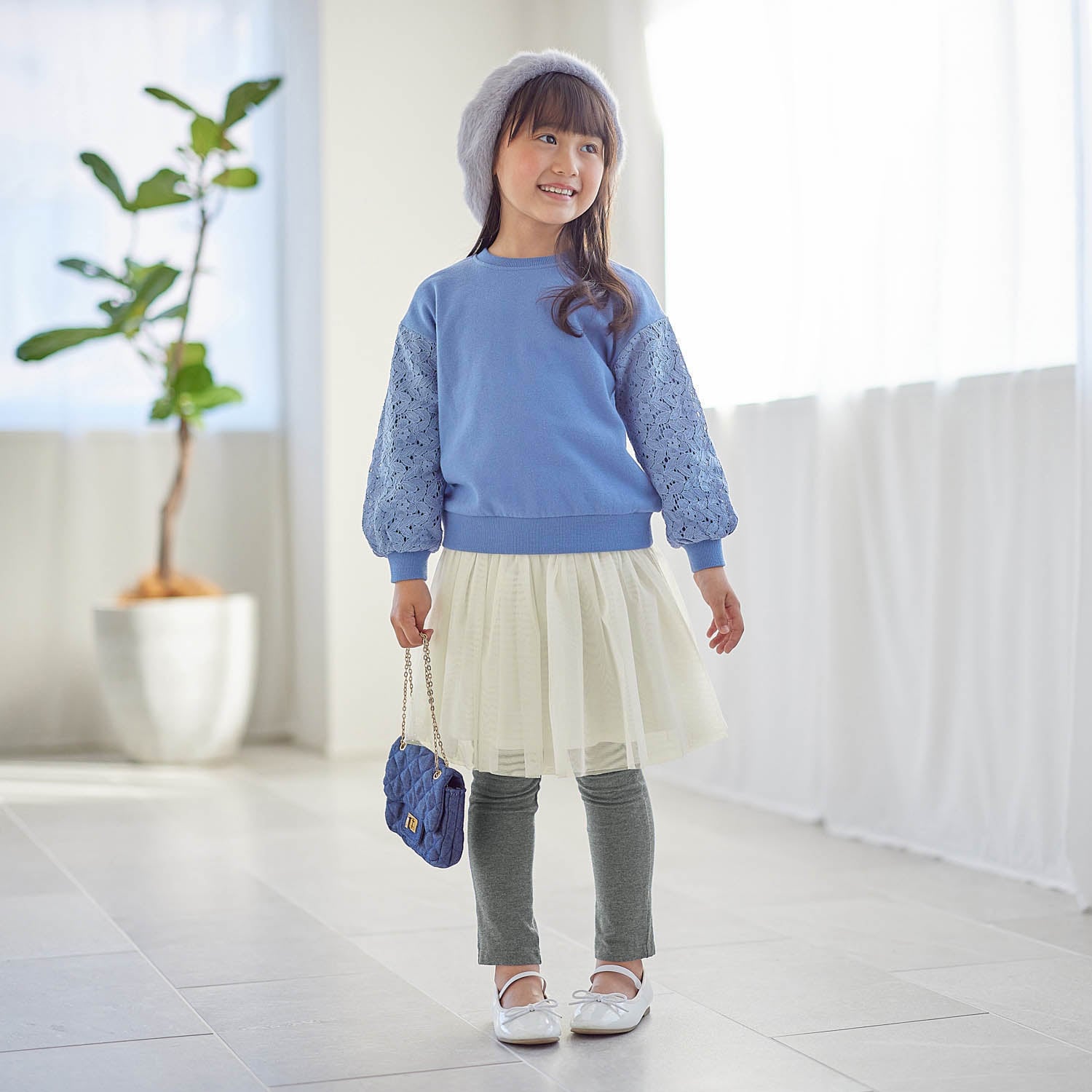 2枚仕立てのチュールスカッツ【子供服】【女の子】の通販｜ベルメゾン