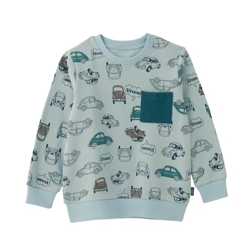 名札ココ総柄プリント裏起毛スウェットシャツ 【子供服 長袖】