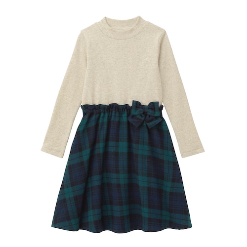 ビエラ起毛ドッキングワンピース 【子供服 長袖】