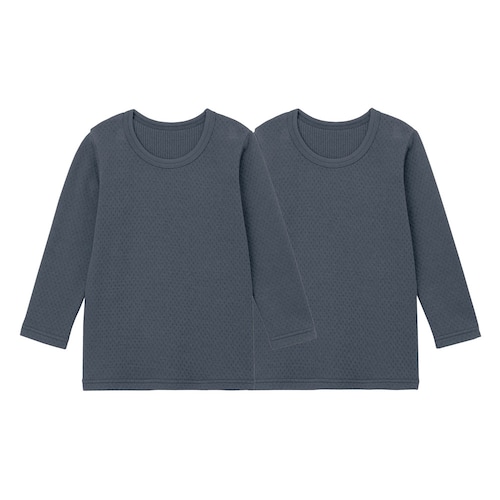 あったかソフトキルト長袖インナー２枚セット 【子供インナー】 【肌側綿素材】