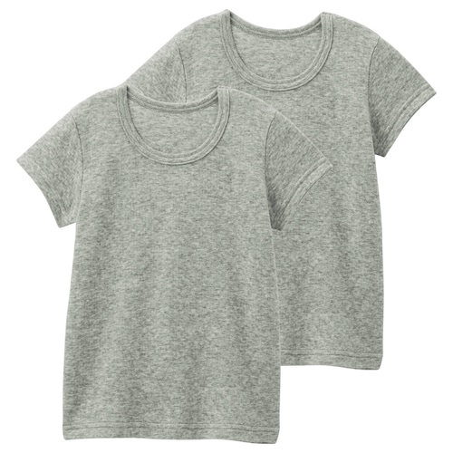 あったかソフトキルト半袖インナー２枚セット 【子供インナー】 【肌側綿素材】