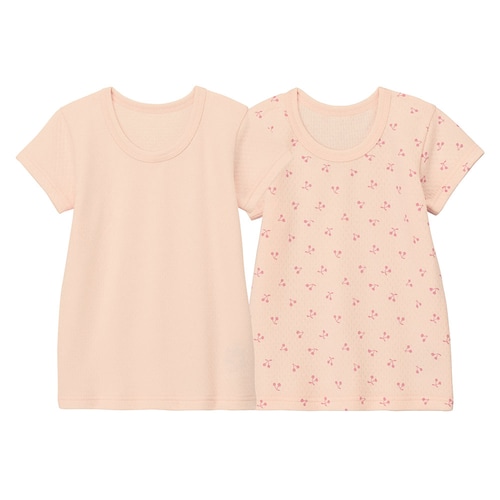 あったかソフトキルト半袖インナー２枚セット 【子供インナー】 【肌側綿素材】