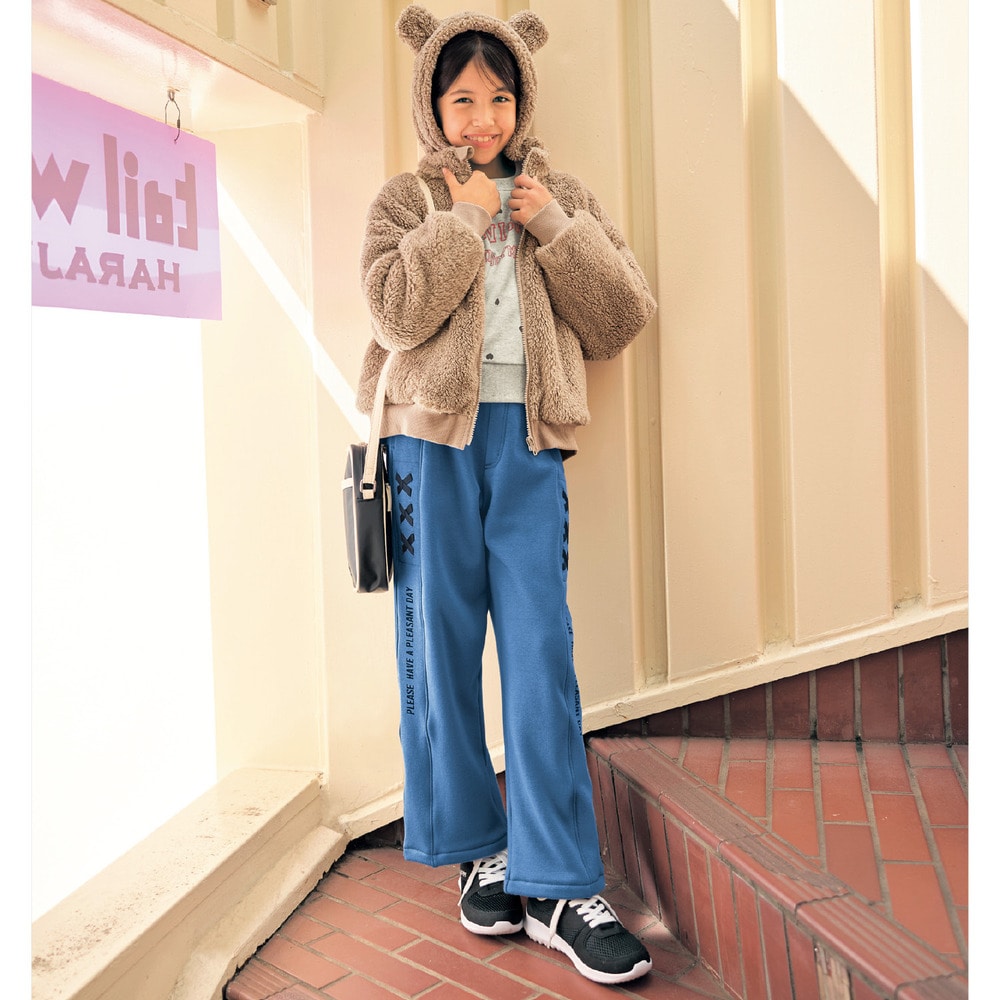 クマ耳フードボアジャケット（子供服 ジャケット/コート/ブルゾン