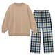 ベージュ×ネイビーチェック