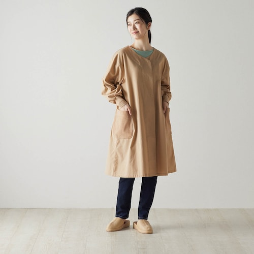 背中ボア付き、いまの時代のあったか割烹着
