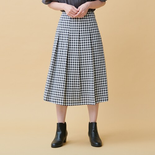 【10月31日までまとめ買いでお得】 日本製◎ギンガムチェックロングスカート