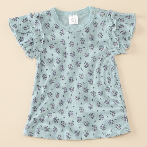 スラブテレコフリル袖Ｔシャツ【ベビー服】
