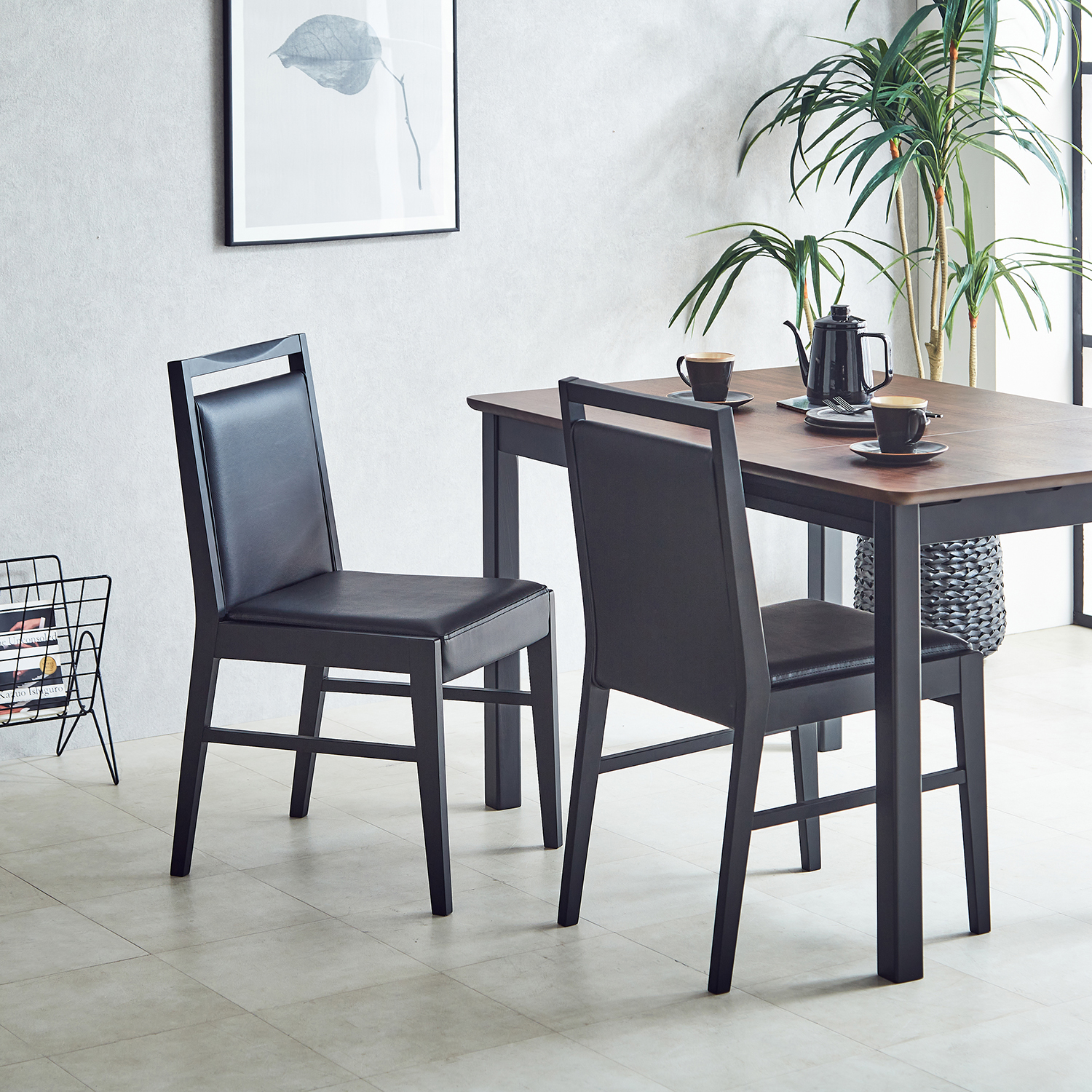 【ベルメゾン】モダンデザインダイニングチェア2脚セット