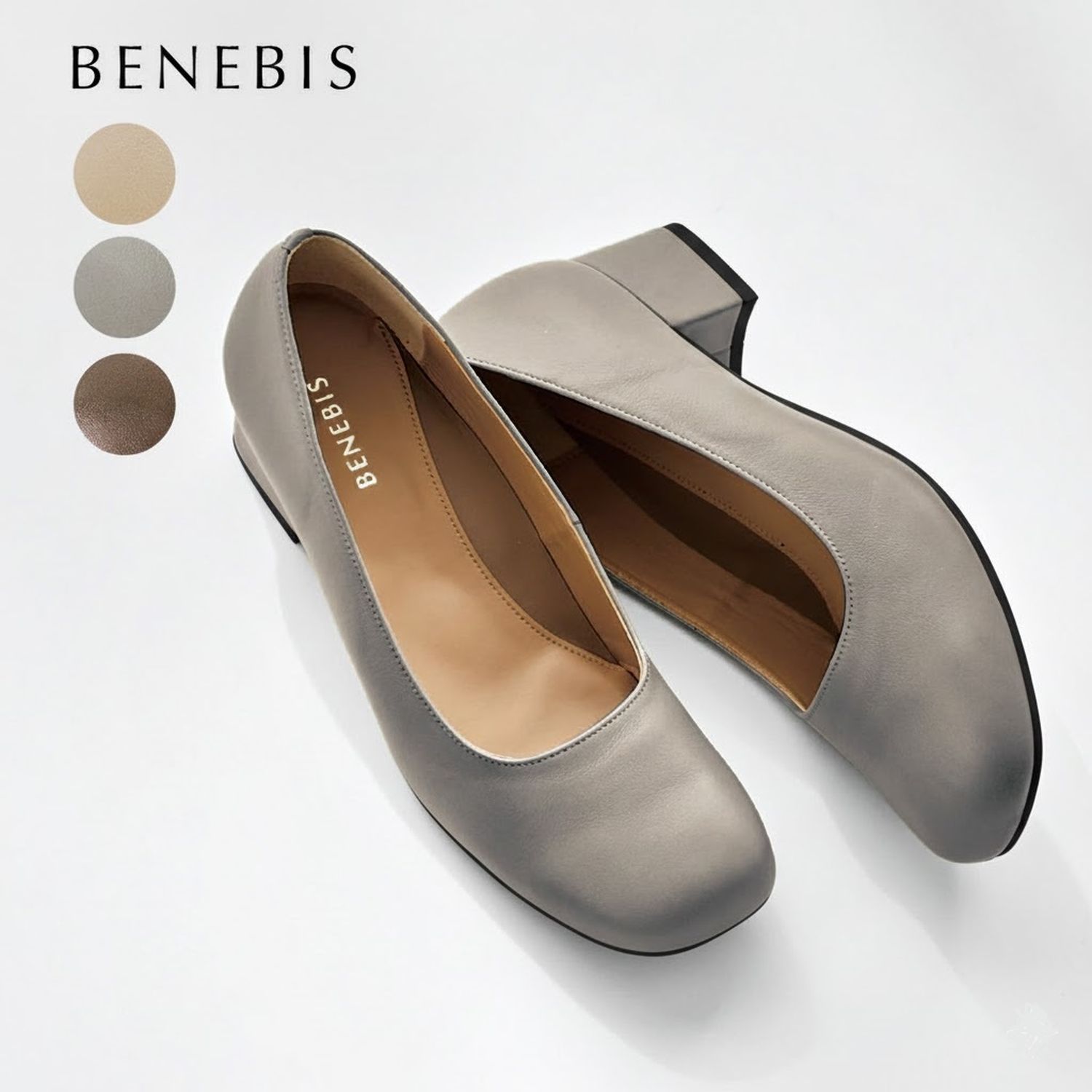 【ベネビス/BENEBIS】【受注生産】本革モダンオブリークパンプス(21~25.5cm)[日本製]