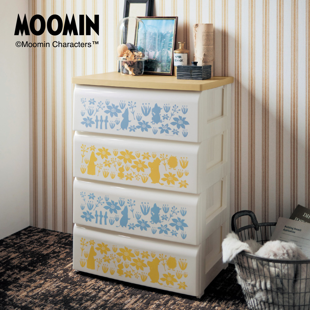 【ムーミン/MOOMIN】木目調天板のチェスト「ムーミン」 【ムーミン/MOOMIN】木目調天板のチェスト「ムーミン」