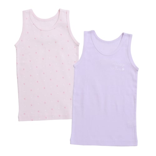 【2枚組】ハッピープラスくすみカラータンクトップ【子供インナー】