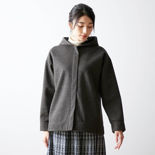 【22年冬新作】 メルトンカットソー羽織り［日本製］