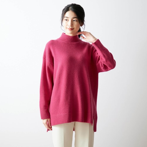 ウールカシミヤブレンドハイネックニットチュニック