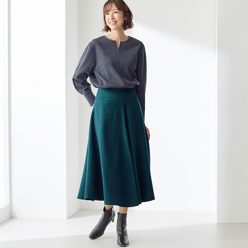 モデル身長169cm／64-91・総丈73cm ※写真は撮影用のため総丈+8cmになります。
