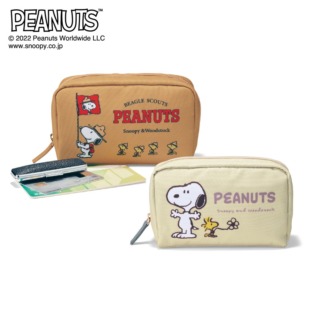 【ピーナッツ/PEANUTS】印鑑と通帳が収納できるポーチ「スヌーピー」