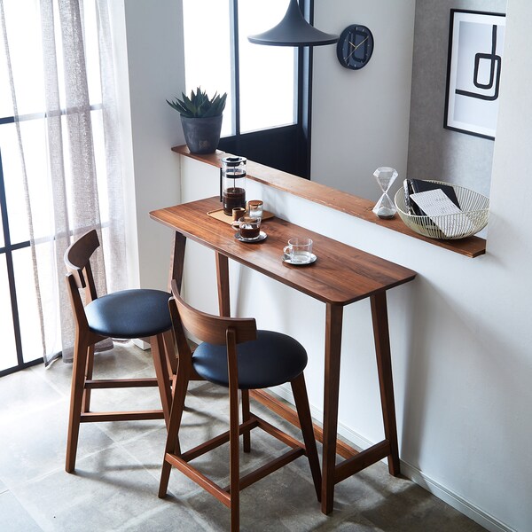 【ベルメゾン】天然木ウォルナット材を贅沢に使用したカウンターテーブル3点