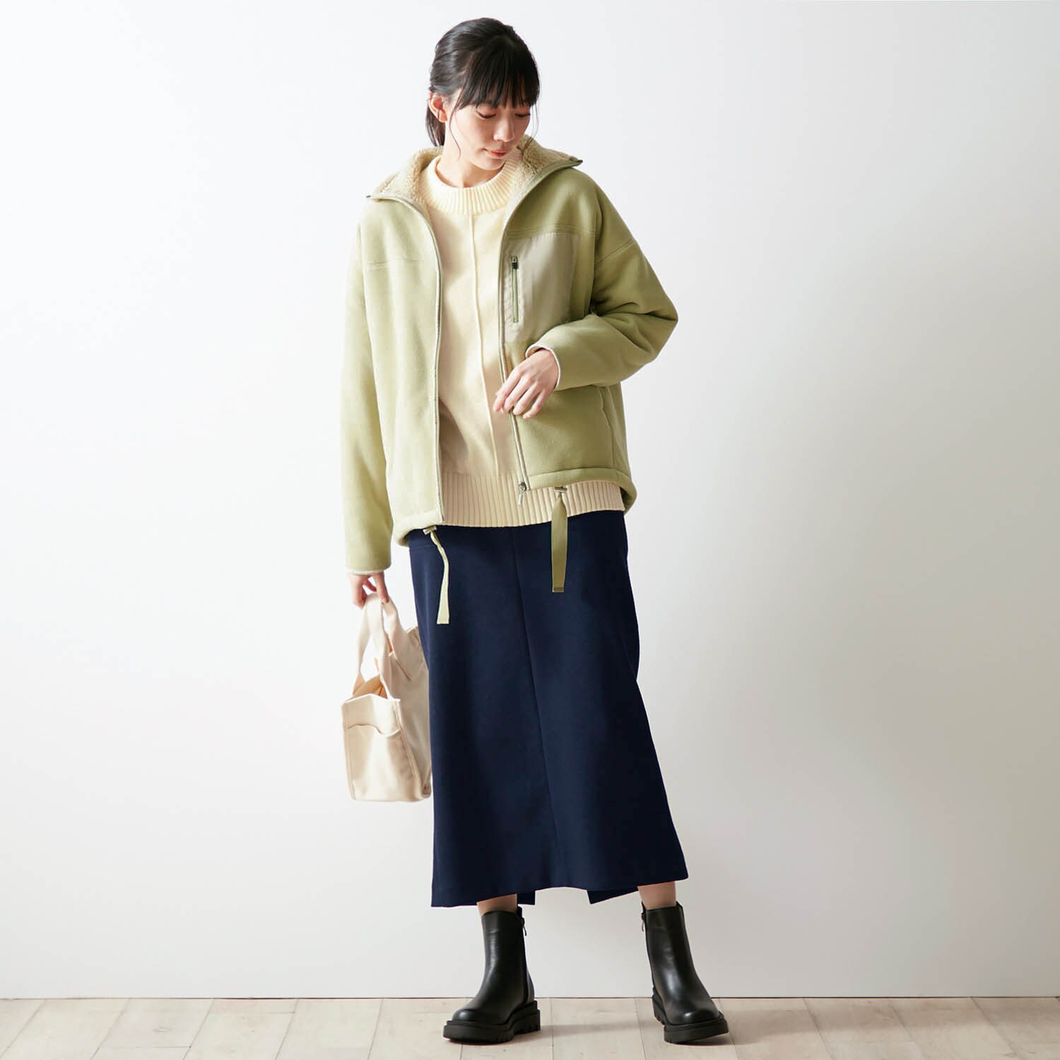 ボア使い起毛ブルゾン <S~Mのみ>(ナチュラル&スタンダード