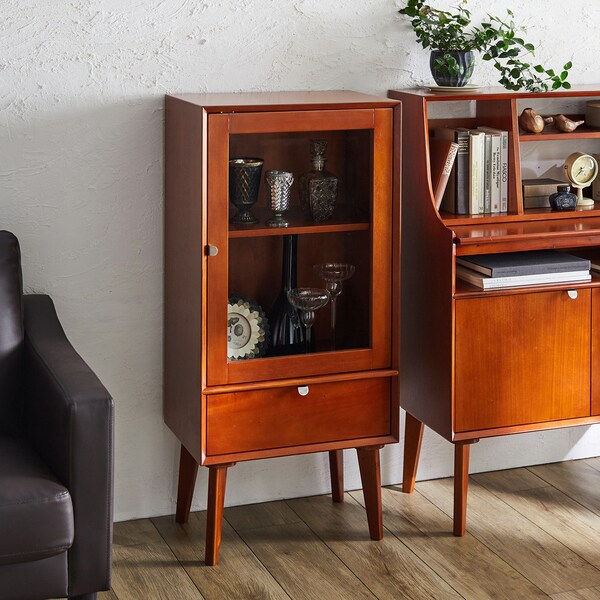 【ベルメゾン】北欧ビンテージ調ガラスキャビネット