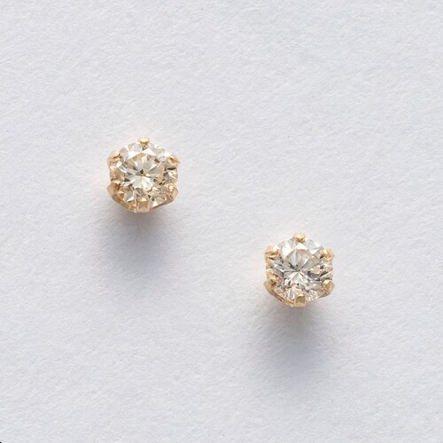 10金 ダイヤ1粒ピアス