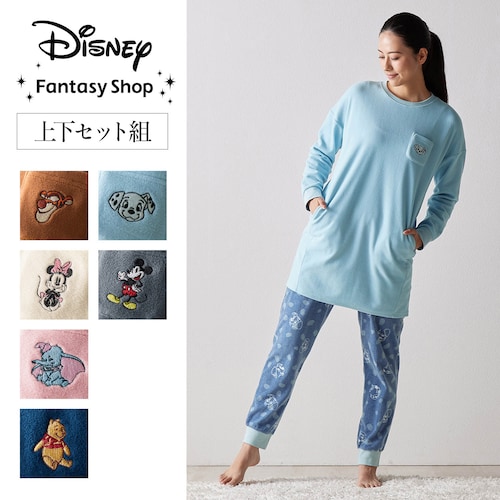 【レディース】肌側綿フリースチュニックパジャマ(選べるキャラクター)（ディズニー/Disney）