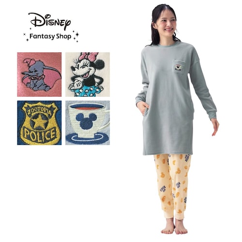 【新柄登場】 レディース肌側綿フリースチュニックパジャマ(選べるキャラクター)