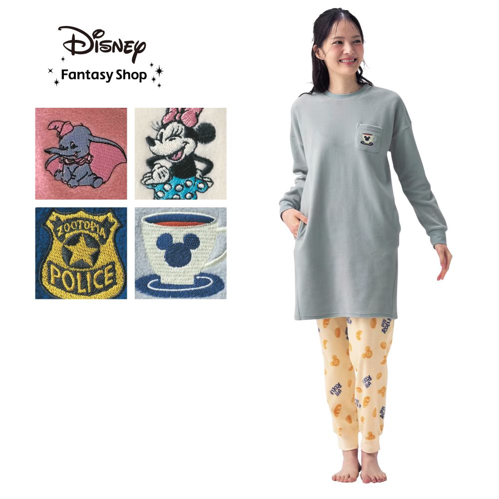 【ディズニー/Disney】【新柄登場】 レディース肌側綿フリースチュニックパジャマ(選べるキャラクター) 【ディズニー/Disney】【新柄登場】 レディース肌側綿フリースチュニックパジャマ(選べるキャラクター)