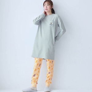 身長167cm／Ｍ ※撮影用のためトップス身丈+3.5cm、袖丈+1.5cm、ボトム股下+6cm