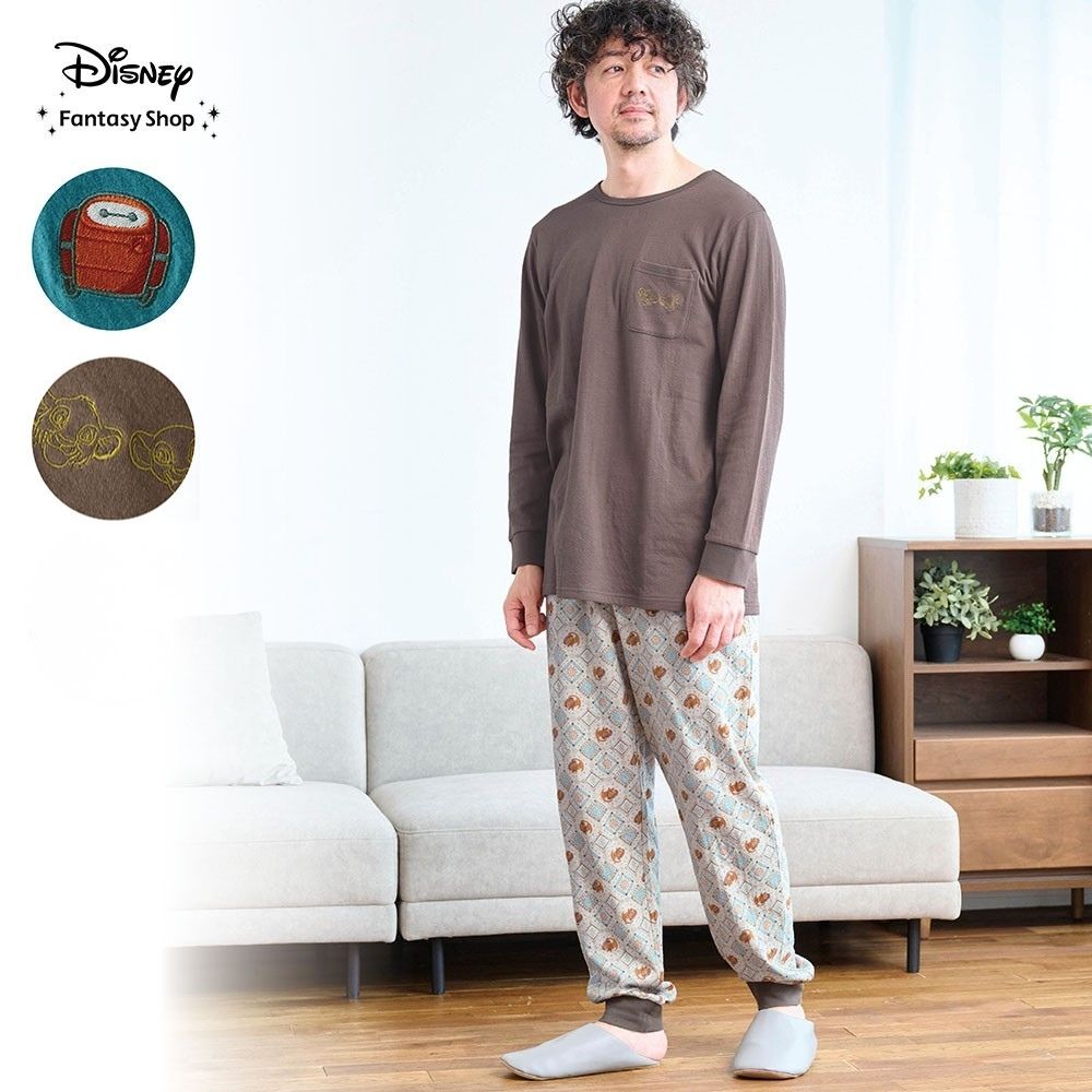 【ディズニー/Disney】家族でリンクメンズやわらか綿長袖パジャマ(選べるキャラクター)