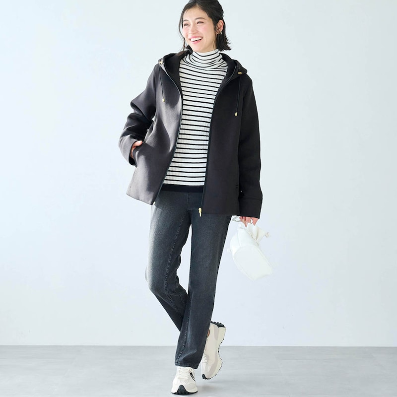 モデル身長168cm／M　※写真は撮影用のため、身丈+3cmになります。