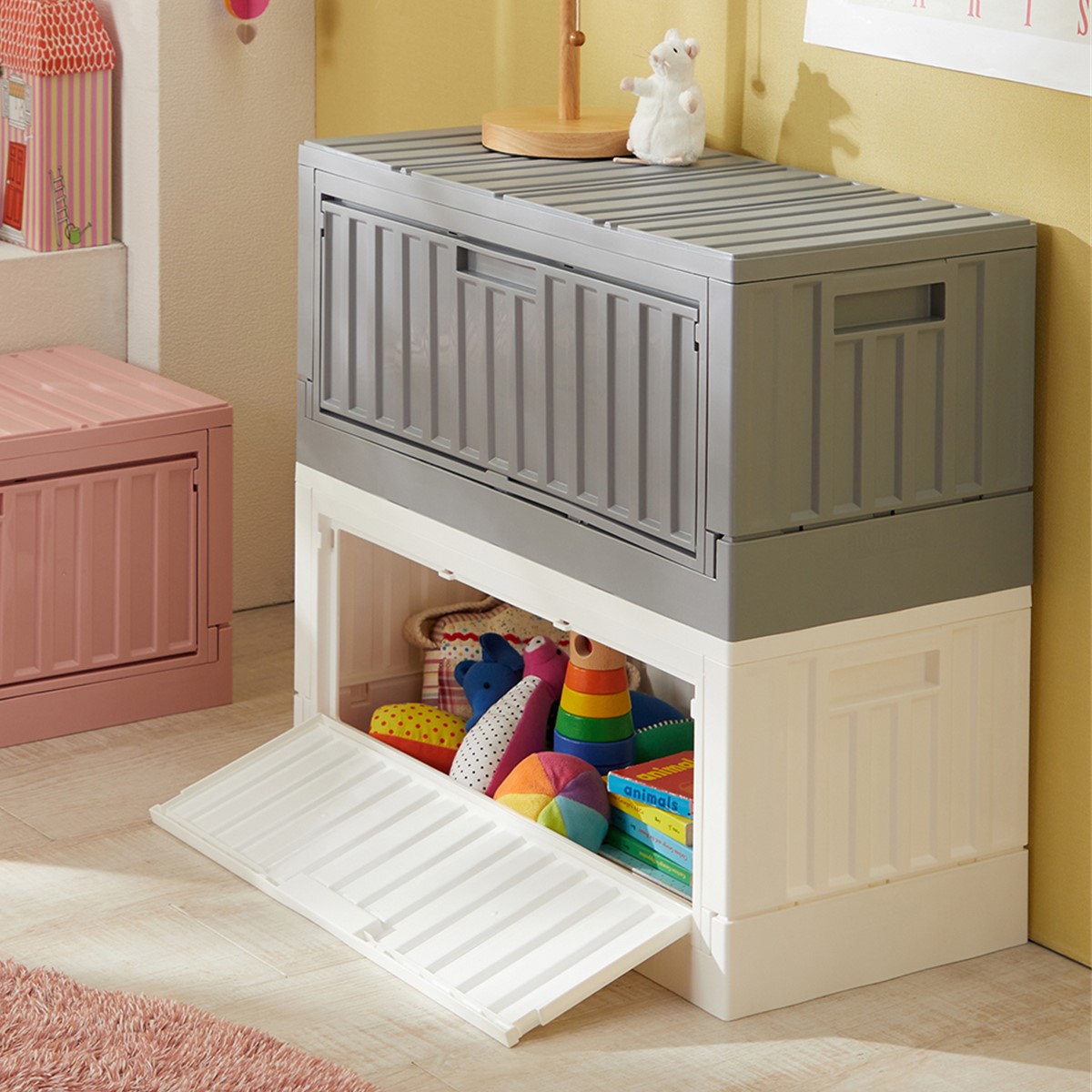 【ベルメゾン】積み重ねても取り出しやすいコンテナ収納ボックス