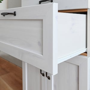 引出しはスライドレール付き ※ホワイト×ナチュラルは販売終了。仕様のみ参照
