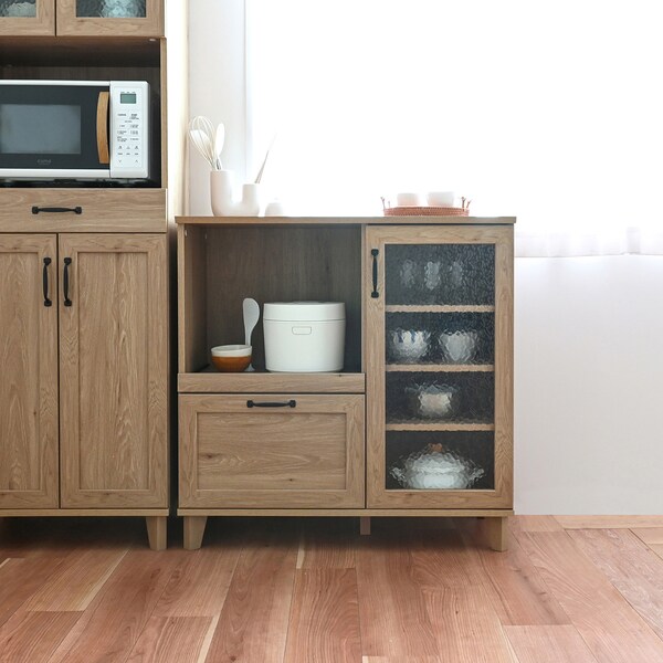 【ベルメゾン】ナチュラルなウッド調ロータイプレンジ台